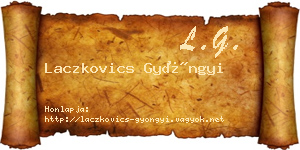 Laczkovics Gyöngyi névjegykártya